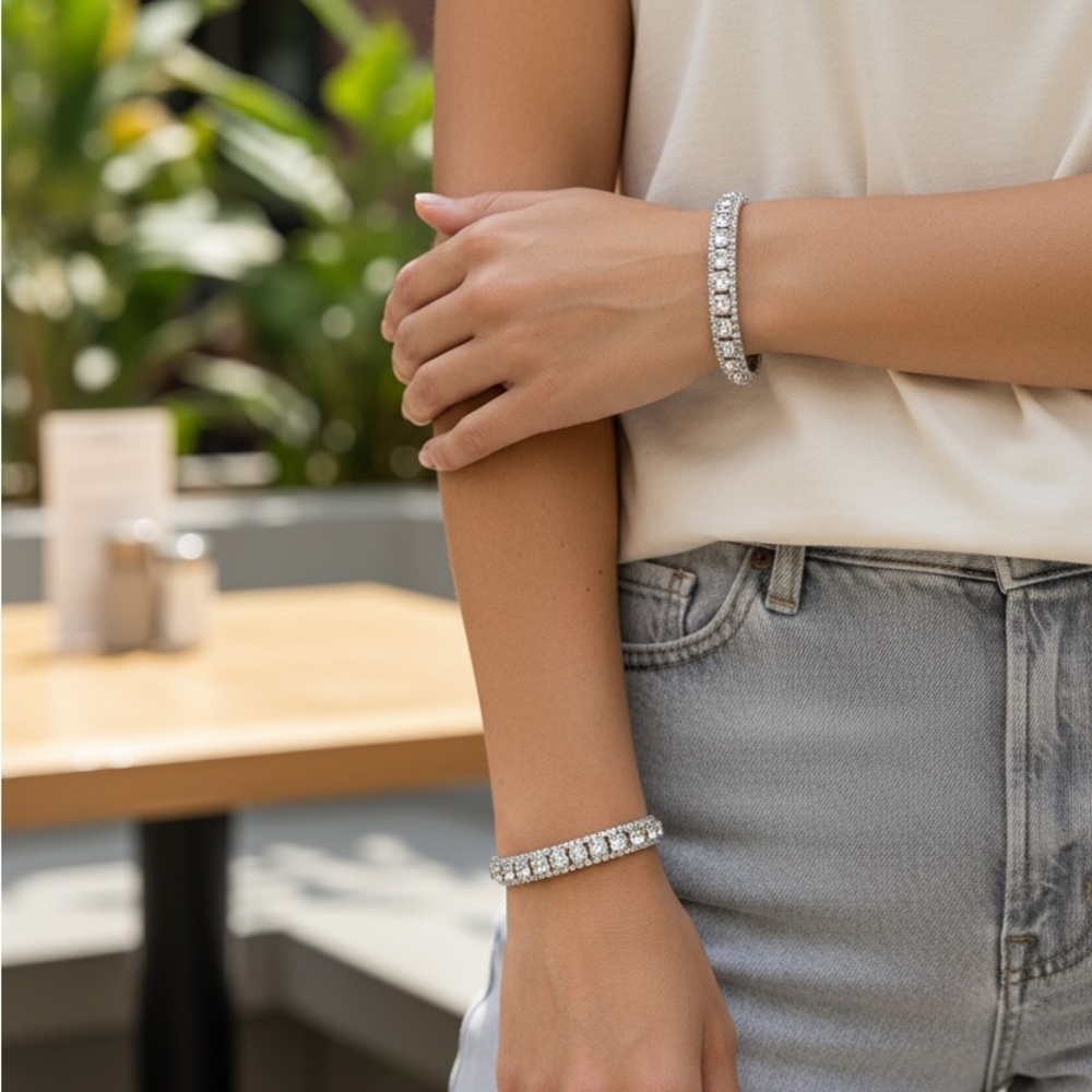 Farah Jewelry aurora borreallis
Tennis Bracelet with Double Row Crystals